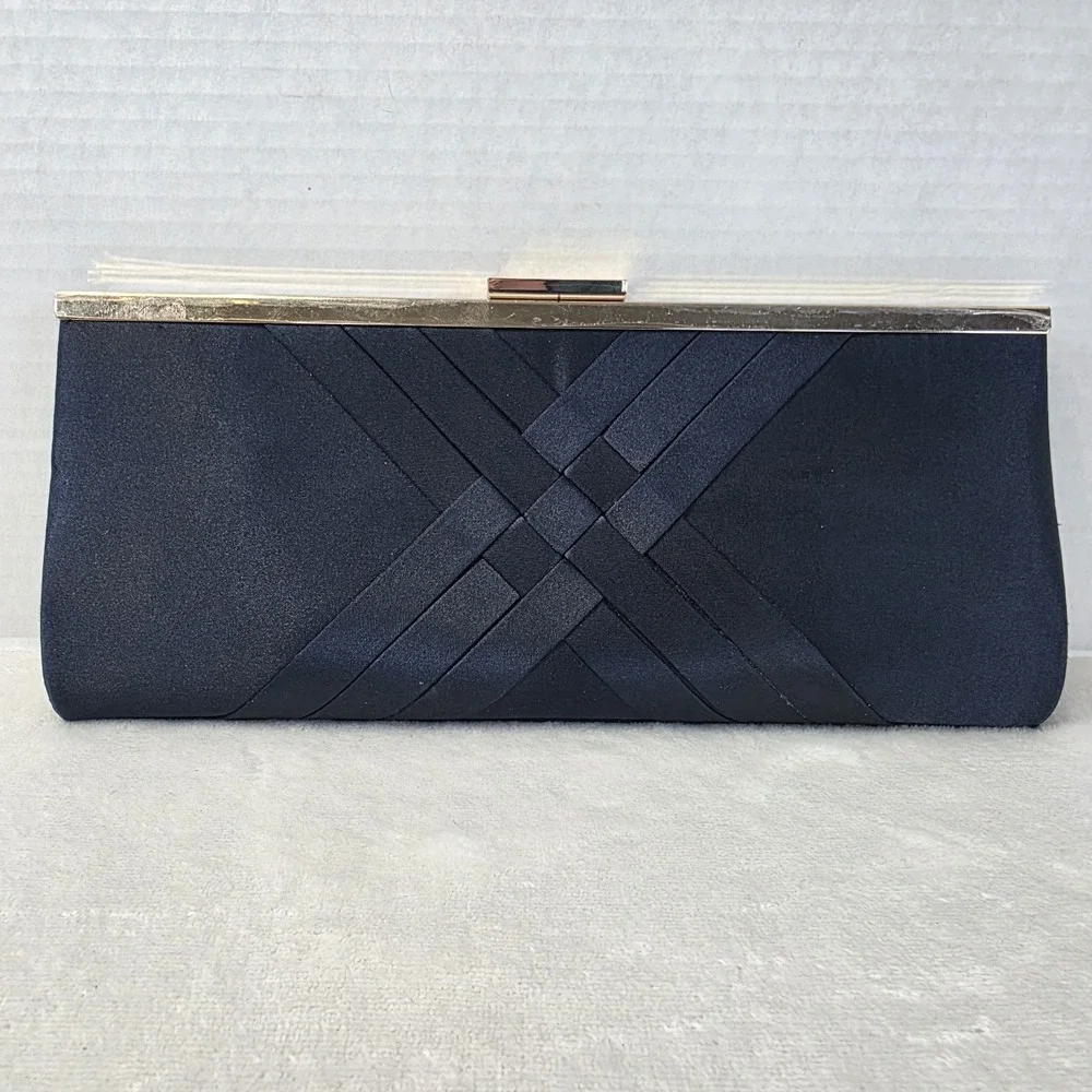 I.N.C. International Concepts Kelsie Clutch Navy/Gold‎